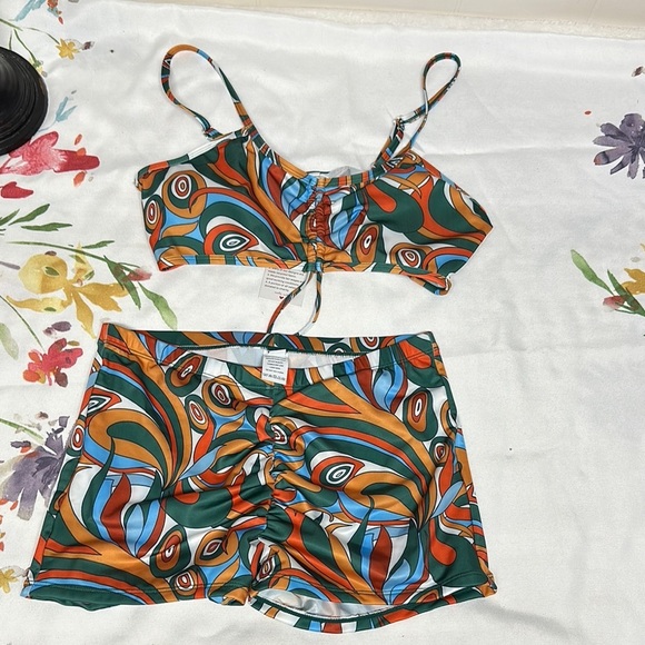 Colorful Patterned Swim Cover-Up Set - Picture 10 of 10